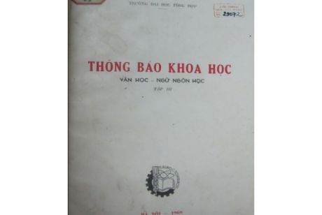 THÔNG BÁO KHOA HỌC VĂN HỌC - NGỮ NGÔN HỌC